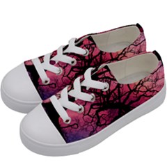 Trees Silhouette Sky Clouds Sunset Kids  Low Top Canvas Sneakers by Wegoenart