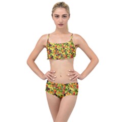 Background Pattern Structure Fruit Layered Top Bikini Set