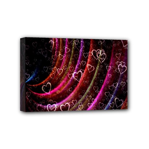 Bokeh Heart Love Romance Mini Canvas 6  X 4  (stretched) by Wegoenart