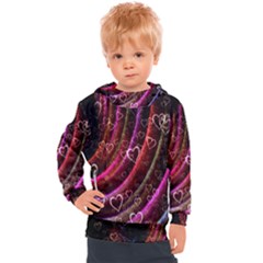 Bokeh Heart Love Romance Kids  Hooded Pullover by Wegoenart