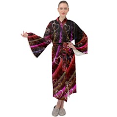 Bokeh Heart Love Romance Maxi Velour Kimono by Wegoenart