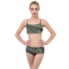 Leaf Leaves Fall Foliage Structure Layered Top Bikini Set