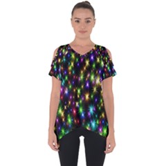 Star Colorful Christmas Abstract Cut Out Side Drop Tee by Wegoenart