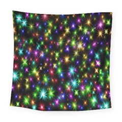Star Colorful Christmas Abstract Square Tapestry (large) by Wegoenart