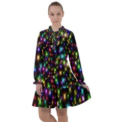 Star Colorful Christmas Abstract All Frills Chiffon Dress by Wegoenart