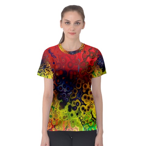 Color Abstract Colorful Art Women s Sport Mesh Tee by Wegoenart