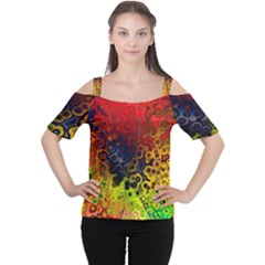 Color Abstract Colorful Art Cutout Shoulder Tee