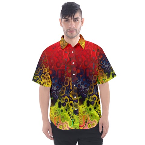 Color Abstract Colorful Art Men s Short Sleeve Shirt by Wegoenart