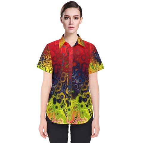 Color Abstract Colorful Art Women s Short Sleeve Shirt by Wegoenart