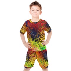 Color Abstract Colorful Art Kids  Tee And Shorts Set by Wegoenart