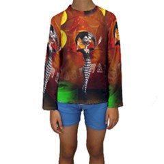 Cute Little Harlequin Kids  Long Sleeve Swimwear by FantasyWorld7