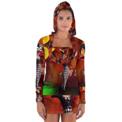 Cute Little Harlequin Long Sleeve Hooded T-shirt by FantasyWorld7