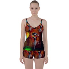 Cute Little Harlequin Tie Front Two Piece Tankini by FantasyWorld7