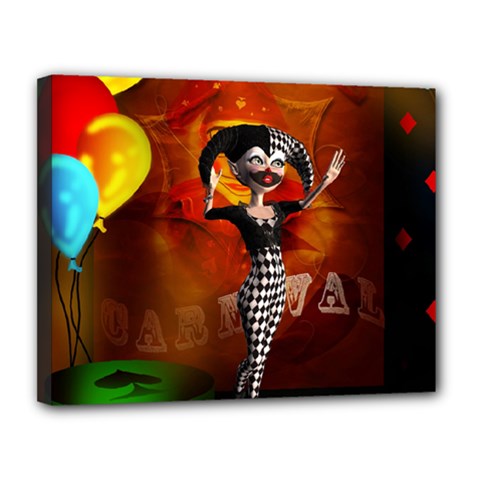 Cute Little Harlequin Canvas 14  X 11  (stretched) by FantasyWorld7
