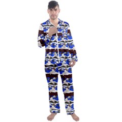 Angels Pattern Men s Satin Pajamas Long Pants Set by bloomingvinedesign