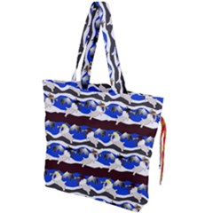 Angels Pattern Drawstring Tote Bag by bloomingvinedesign