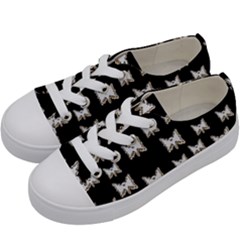 Bats In The Night Ornate Kids  Low Top Canvas Sneakers by pepitasart