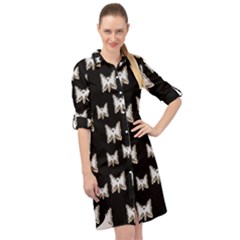 Bats In The Night Ornate Long Sleeve Mini Shirt Dress by pepitasart