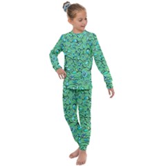 Green Flowers Kids  Long Sleeve Set 