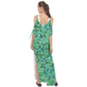 Green Flowers Maxi Chiffon Cover Up Dress View2