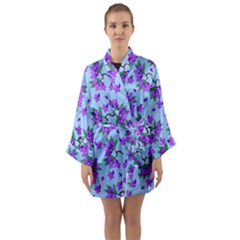 Jacaranda Long Sleeve Satin Kimono