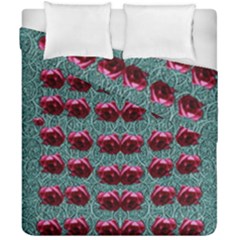 Forest Roses On Decorative Wood Duvet Cover Double Side (california King Size) by pepitasart