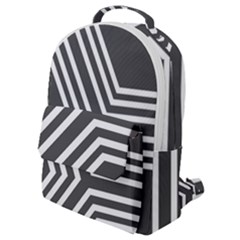 Abstrait Lignes Blanc/gris Flap Pocket Backpack (small)