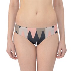 Pattern Abstrait Vagues Rose/noir/taupe Hipster Bikini Bottoms