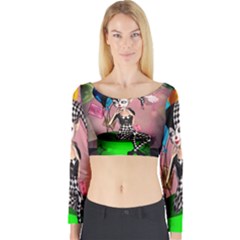 Cute Little Harlequin Long Sleeve Crop Top by FantasyWorld7