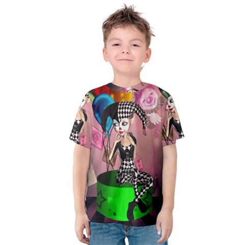 Cute Little Harlequin Kids  Cotton Tee by FantasyWorld7