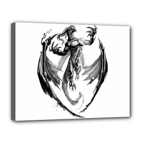 Dragon Design  Canvas 14  X 11  (stretched) by myuique