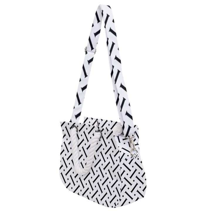 Design Repeating Seamless Pattern Geometric Shapes Scrapbooking Rope Handles Shoulder Strap Bag