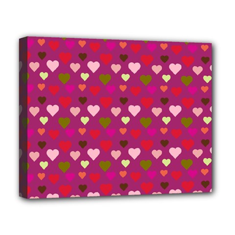 Hearts Seamlessp Attern Background Cute Love Children Symbol Kiddies Deluxe Canvas 20  X 16  (stretched) by Vaneshart