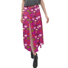 Hearts Seamlessp Attern Background Cute Love Children Symbol Kiddies Velour Split Maxi Skirt