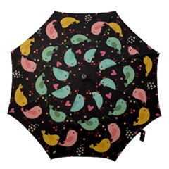 Birds Cute Pattern Background Hook Handle Umbrellas (large)