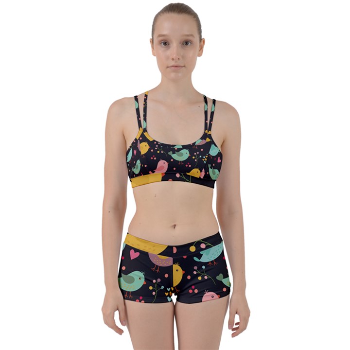 Birds Cute Pattern Background Perfect Fit Gym Set