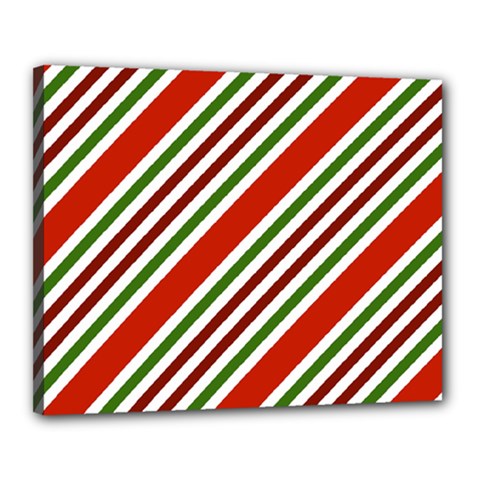 Christmas Color Stripes Canvas 20  X 16  (stretched)