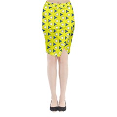 Pattern Yellow Pattern Texture Seamless Modern Colorful Repeat Midi Wrap Pencil Skirt