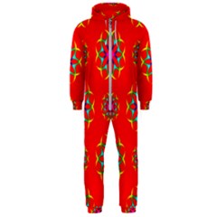 Geometric Design Decor Decorative Repeating Pattern Seamless Hooded Jumpsuit (men)  by Vaneshart