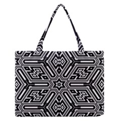 Grid Pattern Backdrop Seamless Design Geometric Patterns Line Zipper Medium Tote Bag