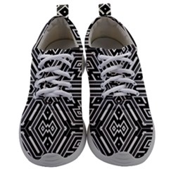 Grid Pattern Backdrop Seamless Design Geometric Patterns Line Mens Athletic Shoes by Vaneshart