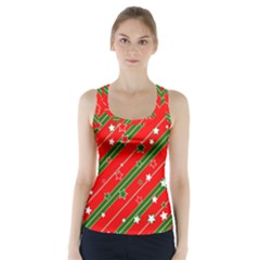 Christmas Paper Star Texture Racer Back Sports Top