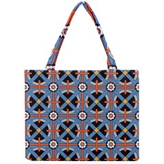 Pattern Weave Background Blue Red Black Mini Tote Bag