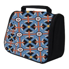 Pattern Weave Background Blue Red Black Full Print Travel Pouch (small) by Vaneshart