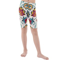 Baatik Print  Kids  Mid Length Swim Shorts