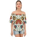 Baatik Print  Off Shoulder Short Sleeve Top View1