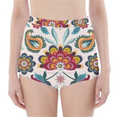 Baatik Print  High-waisted Bikini Bottoms by designsbymallika