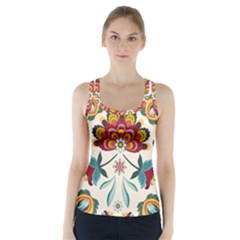 Baatik Print  Racer Back Sports Top