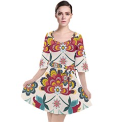 Baatik Print  Velour Kimono Dress by designsbymallika