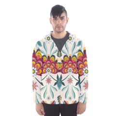 Baatik Print  Men s Hooded Windbreaker by designsbymallika